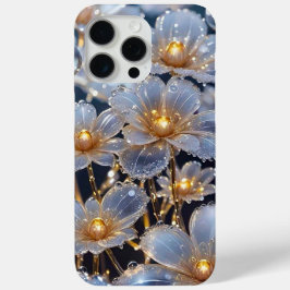 Glam Roos Gouden Glitter Elegante Monogram iPhoneC iPhone 15 Pro Max Hoesje