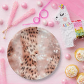 Glam Roos gouden luipaard bruiloft Papieren Bordje (Feest)