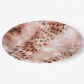 Glam Roos gouden luipaard bruiloft Papieren Bordje (Gekanteld)