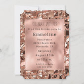 Glam Roos gouden vierkanten Kaart (Voorkant)