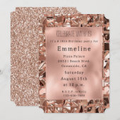 Glam Roos gouden vierkanten Kaart (Voorkant / Achterkant)