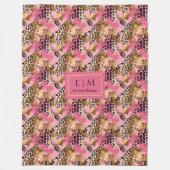 Glam roos gouden waterverf luipaard skin fleece (Voorkant)