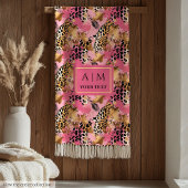 Glam roos gouden waterverf luipaard skin fleece