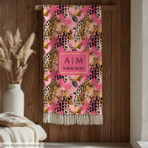 Glam roos gouden waterverf luipaard skin fleece