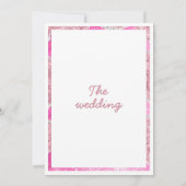 Glam roos gouden witte roze zilverglitter bruiloft kaart (Achterkant)