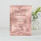 Glam Roos Gouden Zebra Kaart (Staand voorkant)