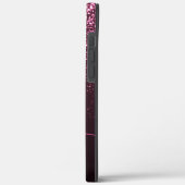 Glam Roos Roze Glitter Moderne Manuscript Monogram Case-Mate iPhone Case (Achterkant / Links)