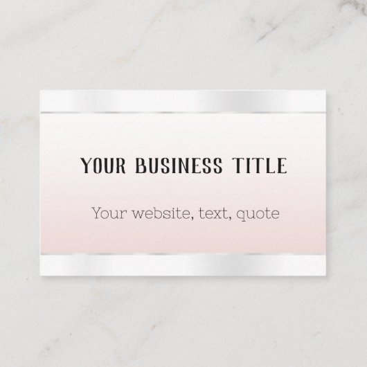 Glam Roos Wit Zilver Snake Monogram Visitekaartje (Achterkant)