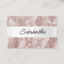 Glam Roos Wit Zilver Snake Monogram Visitekaartje