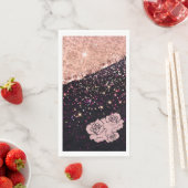 Glam Rose Zwarte Glitter Rozen Servet (Insitu)