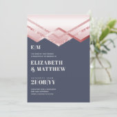 Glam Rosegold DECO Wedding Invite Modern Chic (Staand voorkant)