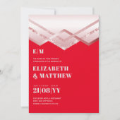 Glam Rosegold DECO Wedding Invite Modern Chic (Voorkant)
