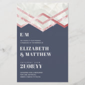 Glam Rosegold DECO Wedding Invite Modern Chic (Voorkant)