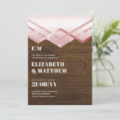 Glam Rosegold DECO Wedding Invite Modern Chic (Staand voorkant)