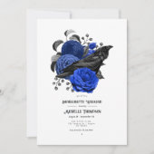  Glam Royal Blue Floral Gothic Bachelorette Kaart (Voorkant)