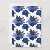 Glam Royal Blue Raven Gothic Rehearsal Dinner Kaart (Achterkant)