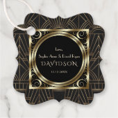 Glam Royal Gold Black Art Deco 20s Wedding Bedankjes Labels (Voorkant)