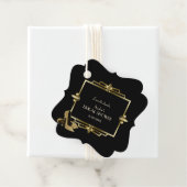 Glam Royal Gold Black Art Deco 20s Wedding Bedankjes Labels (In situ)