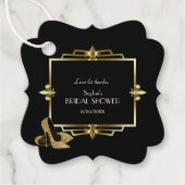 Glam Royal Gold Black Art Deco 20s Wedding Bedankjes Labels (Voorkant)