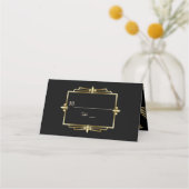 Glam Royal Gold Black Art Deco 20s Wedding Plaatskaartje (Achterkant)