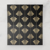 Glam Royal Gold Black Art Deco 20s Wedding Plaatskaartje (Binnenkant ongevouwen)