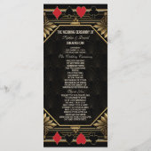 Glam Royal Gold Black Casino Poker Bruiloft Programmakaart (Achterkant)