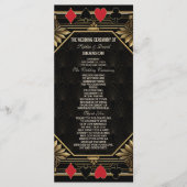 Glam Royal Gold Black Casino Poker Bruiloft Programmakaart (Voorkant)