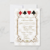Glam Royal Goud Witte Art Deco 1920 Huwelijk RSVP Kaartje (Voorkant)