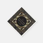 Glam Royal Goud Zwart Art Deco 20s Trouwen Servet (Hoek)