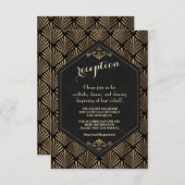 Glam Royal Roaring 20-artikelen over decohuwelijke Informatiekaartje (Voorkant / Achterkant)