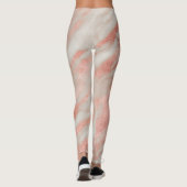 Glam Roze Abstract Marmeren Patroon Leggings (Achterkant)