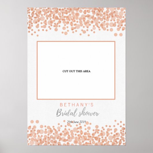 Glam Roze belletjes Vrijgezellenfeest Snijd Foto B Poster (Voorkant)