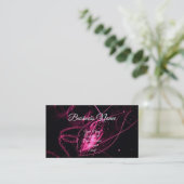 Glam Roze & Black Calligraphy Consultant Modern Visitekaartje (Staand voorkant)