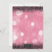 Glam Roze & Black Glitter Sweet 16 Kaart (Achterkant)