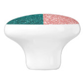 Glam Roze Blauwe Glitters Schittering Keramische Knop (Zijkant)