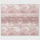 Glam Roze Blush Bakstenen Bruidsfeest Cadeaupapier (Vlak)