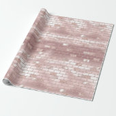Glam Roze Blush Bakstenen Bruidsfeest Cadeaupapier (Uitgerold)