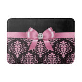 Glam Roze Bow-Roze kant-zwart Badmat (Voorkant)