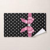 Glam Roze Bow-White Polka Dots-Black Bad Handdoek (Handdoek)