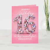 Glam Roze Diamant Glans Sweet 16 Verjaardag Kaart (Voorkant)