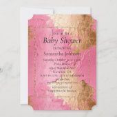 Glam roze en gouden Baby shower Kaart (Voorkant)