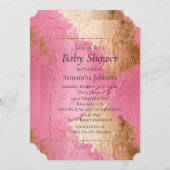 Glam roze en gouden Baby shower Kaart (Voorkant / Achterkant)