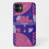 Glam roze en Paarse geometrische Case-Mate iPhone Case (Achterkant)