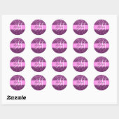 Glam Roze en Paarse Glitter Sparkles Monogram Ronde Sticker (Vel)