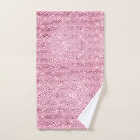 Glam Roze en Witte gemarmerde keukenset Bad Handdoek (Handdoek)