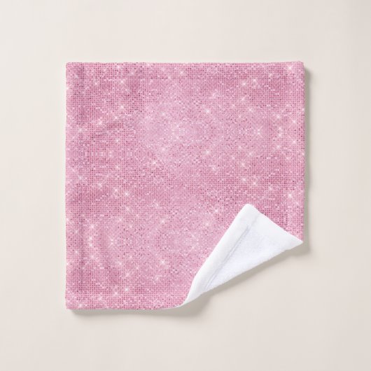 Glam Roze en Witte gemarmerde keukenset Bad Handdoek (Wasdoekje)