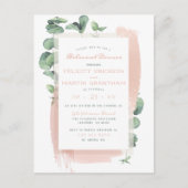 Glam Roze geborsteld Floral repesal Dinner Uitnodiging Briefkaart (Voorkant)