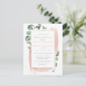 Glam Roze geborsteld Floral repesal Dinner Uitnodiging Briefkaart (Staand voorkant)