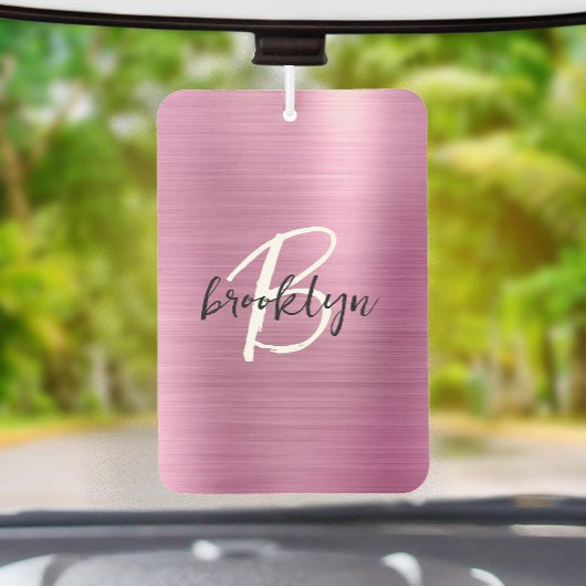 Glam roze geborsteld metaal zwart wit monogram luchtverfrisser