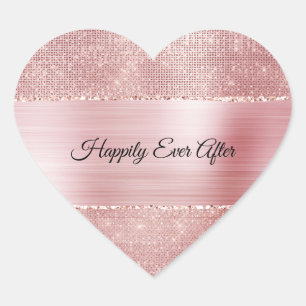 Glam Roze Glans Sparkel Hart Sticker